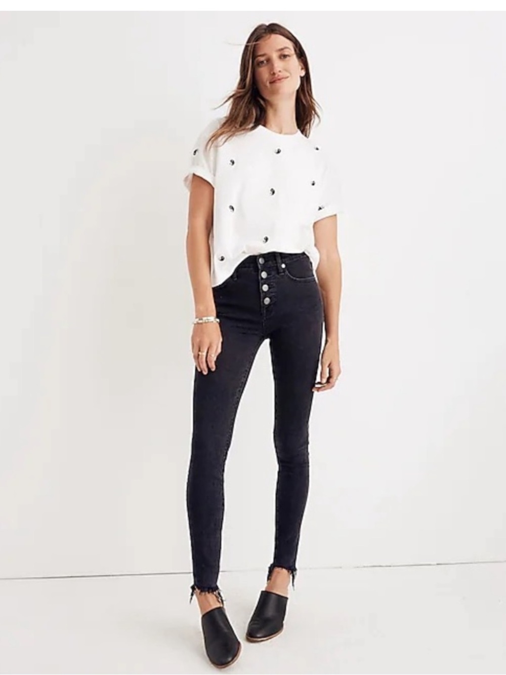 Madewell Light Wash Black 9” Mid-Rise Skinny Jean sz. 32